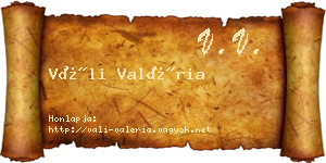 Váli Valéria névjegykártya